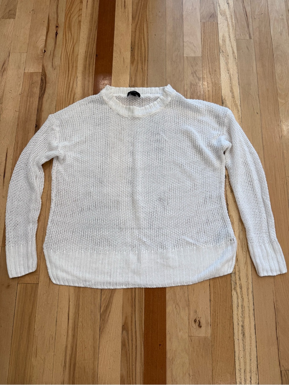 J. Crew Classic White Knit Crewneck Sweater - Women's medium